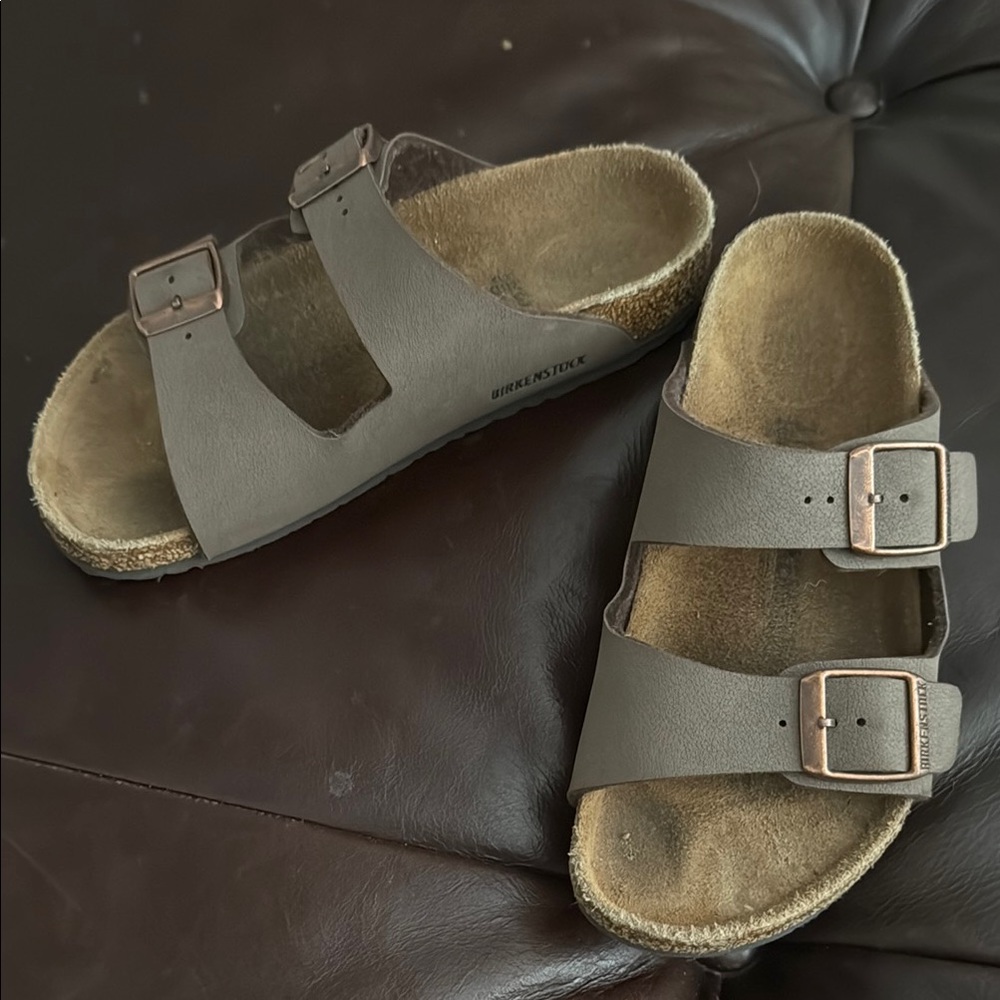 Birkenstock Brown Sandals with Adjustable Straps and Cork Footbed